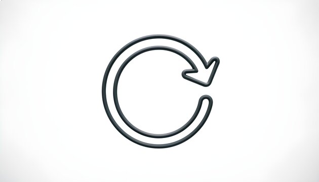 Circular Refresh and Reload Arrow Icon on White Background
