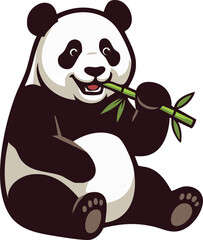 panda bear with bamboo © Uttam
