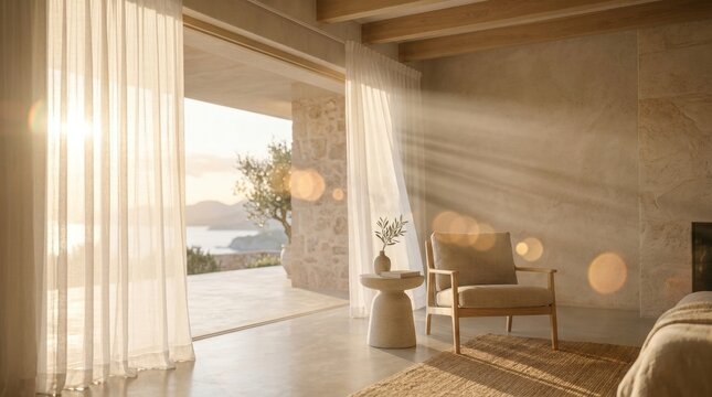 Sunbeams Entering Minimalist Vil