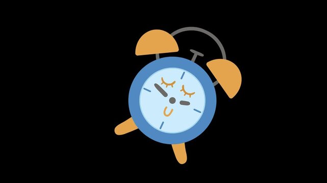 alarm clock ringing with bells on alpha background ideal for 2d animated cartoon animation wake-up, time, morning, or urgency alert scenes in daily life videos