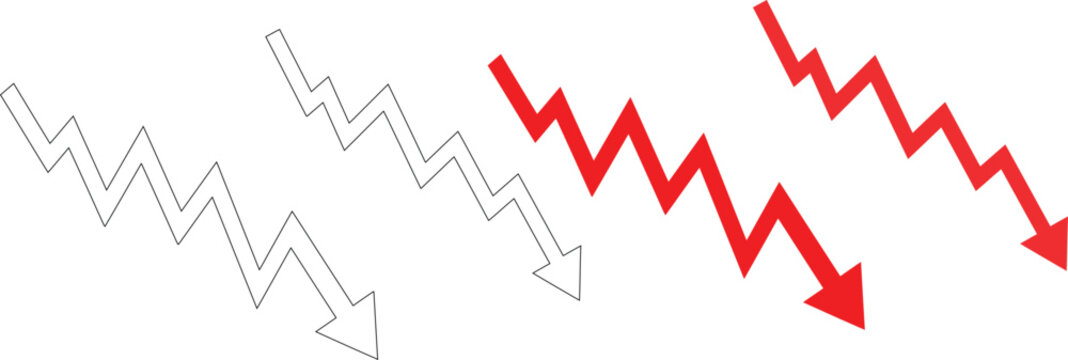 Dramatic stock market crash depicted with a red downward trend line against a blurred gray background representing uncertainty