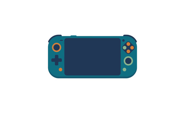 Portable gaming console with directional pad and buttons vector illustration