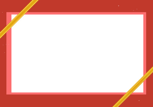 Red frame with golden ribbon for celebration content