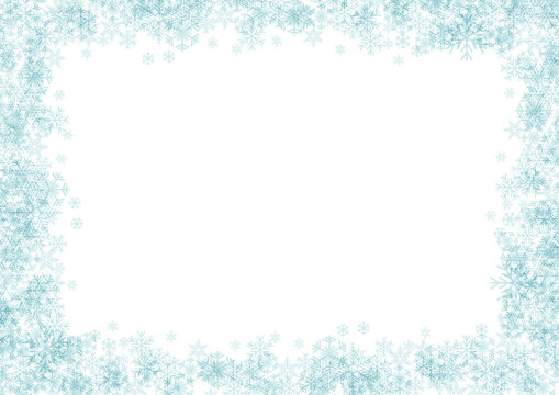 Snowflake border framing transparent background for winter holiday