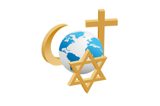 Global unity of religions showing peace concept