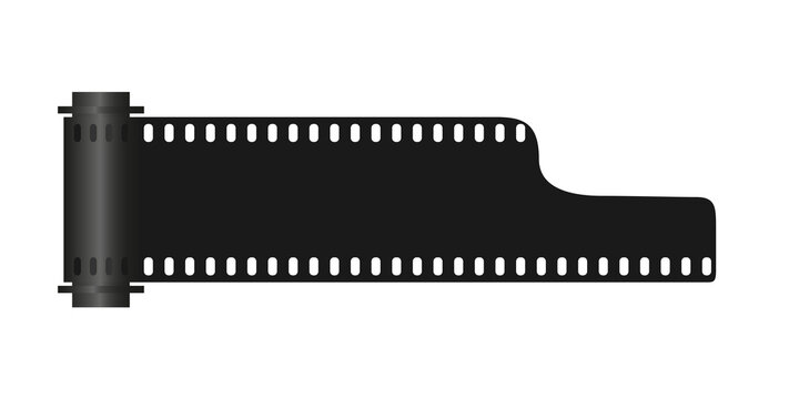 Unrolling 35mm film strip from a canister