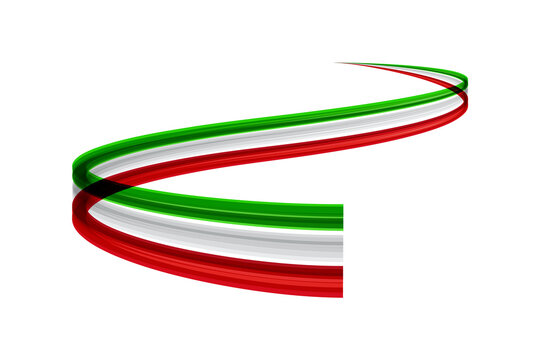 Waving italian flag ribbon representing italy pride