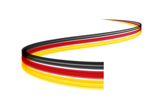 Germany flag ribbon flowing in dynamic spiral wave