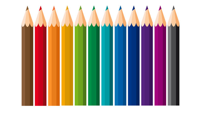 Pencils showing a full spectrum of colors, a vibrant school and art supply