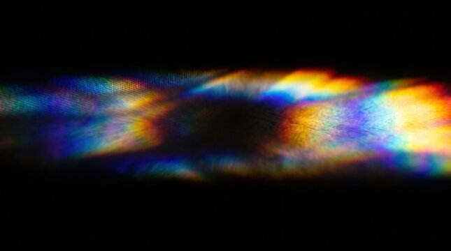 Rainbow Light Streak On Black