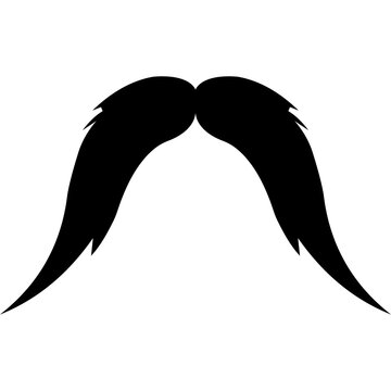 Black moustache silhouette vector illustration isolated on white background for movember and barber shop design
