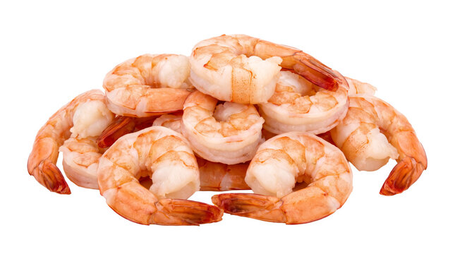 Pile of Fresh Cooked and Peeled Shrimps