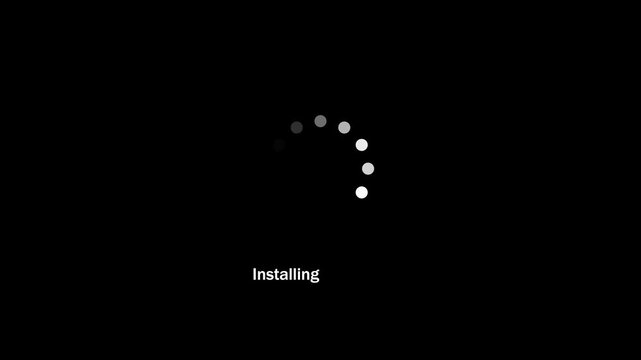 Operating installing concept, software updating and process , update modern functions, Setting updating icon. Setting updating icon. concept with alpha channel. Loading circle Seamless Loop 4k video