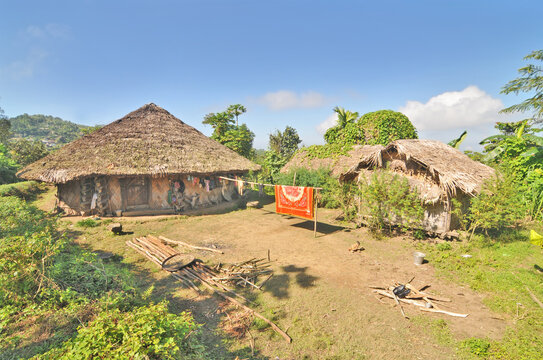 The traditional Shangyu  village of the Konyak tribe, inhabiting the state of Nagaland in eastern India.