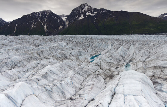 Knik Glacier is located on the northern edge of Alaska's Chugach Mountains. Over 28 miles long and 5 miles across this is one of central Alaska's greatest rivers of ice
