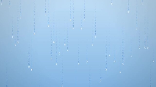 Ocean Blue Digital Code Rain, Seamless Loop Animated Background 4K