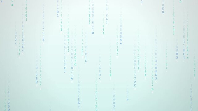 Ocean Blue Digital Code Rain, Seamless Loop Animated Background 4K