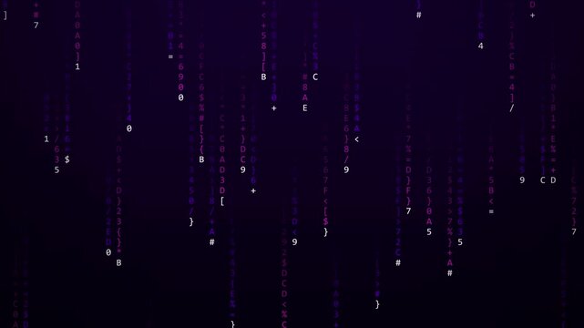 Ocean Blue Digital Code Rain, Seamless Loop Animated Background 4K