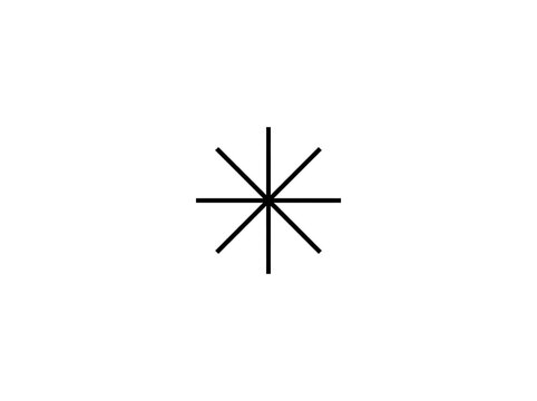 Minimalist Asterisk Starburst Icon | Simple Eight-Pointed Star Symbol Line Art
