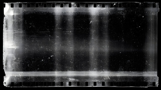 An old film texture with scratches, noise, and light leaks, similar to real transparent overlays in black and white. Dust and grain add to this distressed retro look, evoking the nostalgic feel of cla
