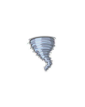 Tornado illustration of a swirling vortex isolated on white background