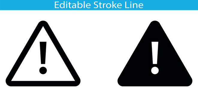 Triangle warning alert caution sign icons set vector