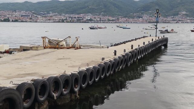 Old Concrete Dock Overlooking Izmit City Coastline
