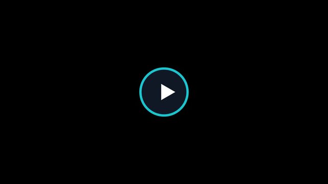 Minimalist play button video transition animation with a clean circle shape zoom effect