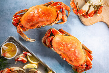 Platter of King Crabs with Butter and Lemon © Maria