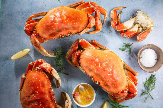 Platter of King Crabs with Butter and Lemon