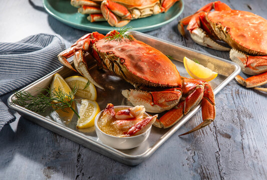 Platter of King Crabs with Butter and Lemon