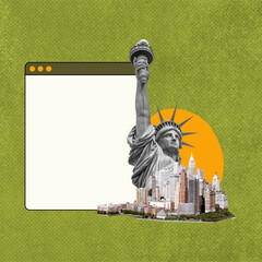 Statue of liberty collage element, green design © Rawpixel.com