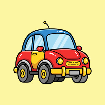 Cute Red Toy Passenger Car Automobile