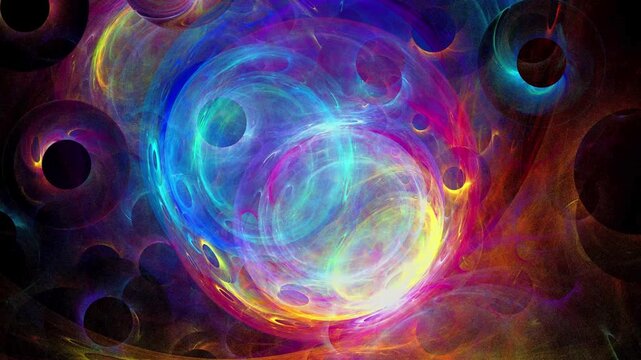 Cyan and purple swirling cosmic energy background