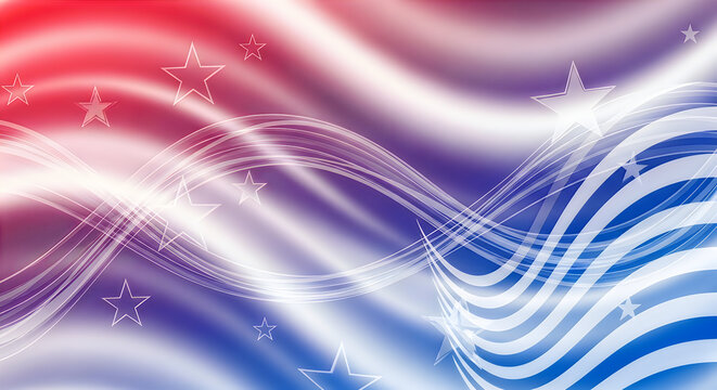 Abstract red white and blue wavy background design perfect for celebrating a patriotic national day event