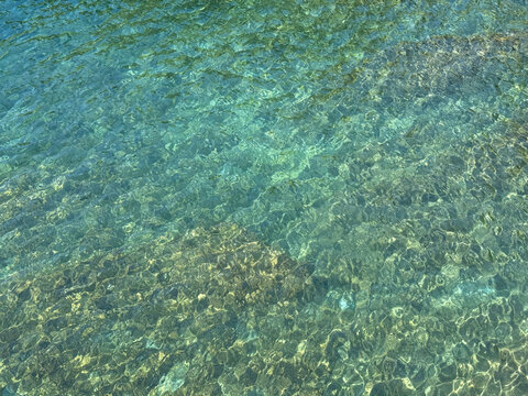Crystal-clear transparent turquoise SEA seawater