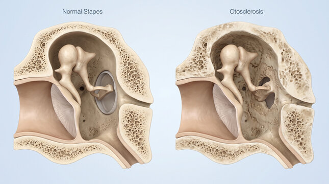 Normal Stapes vs Otosclerosis Ear Anatomy 3D