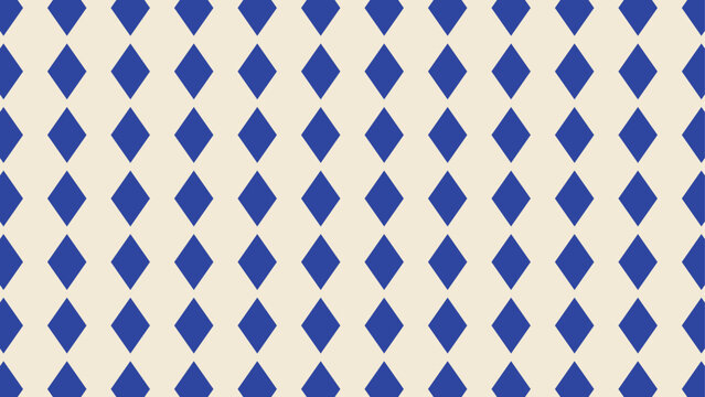 Blue diamond shape pattern on cream background seamless vector