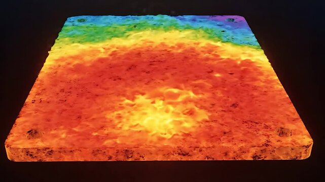Heatmap Triangles Pulsating with Vibrant Color Gradients, Showcasing a Dynamic and Evolving Thermal Visualization. Seamless Looping Animation.