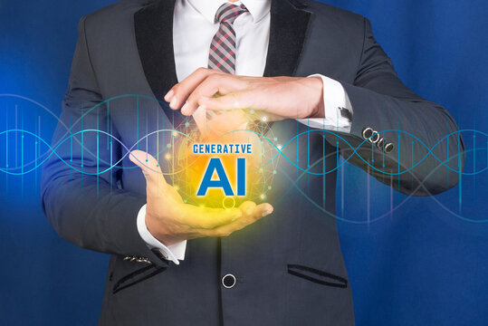 AI OR Super Intelligence technology. Man holding artificial intelligence technology in hands, assistant futuristic, Chatbot, ChatGPT