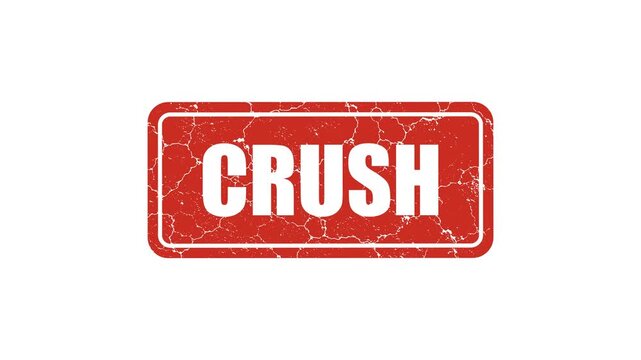 Crush Red Grunge Rubber Stamp Animation on Green Screen