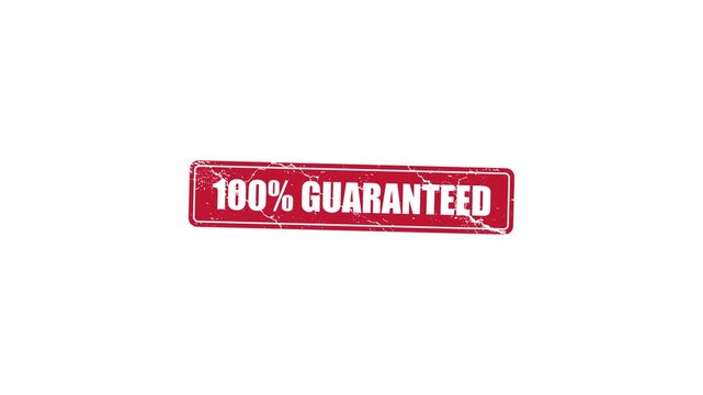100% Guaranteed Red Grunge Rubber Stamp Animation on Green Screen