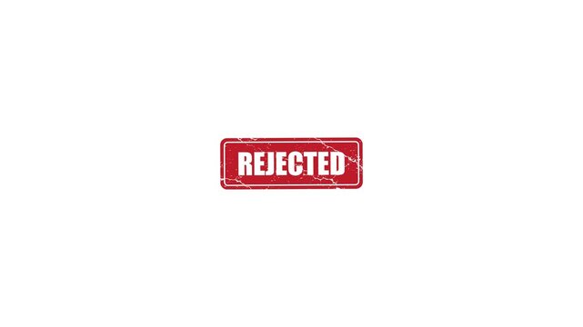 Rejected Red Grunge Rubber Stamp Animation on Green Screen