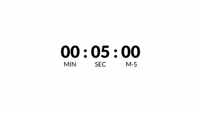 30 Second Count Up Timer Animation for Games, Sports and Fitness. number count up on white background.