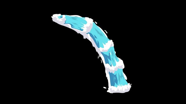 Waterfall cartoon animation transparent background.  animated cute tear drop alpha channel