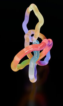 Colorful 3D Loops in a Twisting Vertical Sculpture