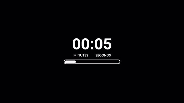 30 Second Count Up Timer Animation for Games, Sports and Fitness. number count up on black background.