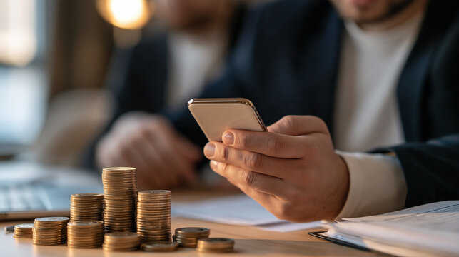tax refund concept background showing a happy taxpayer receiving a digital tax refund notification on a smartphone, tax refund, income tax return, tax filing, overpayment,