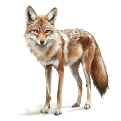 Obraz premium Coyote, elegant watercolor vector illustration, isolated on a white background.