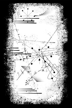 Glitch distorted grungy isolated layers . Design element for brochure, social media, posters, flyers. Overlay texture.Textured banner with Distress effect .Vector halftone dots . Screen print texture